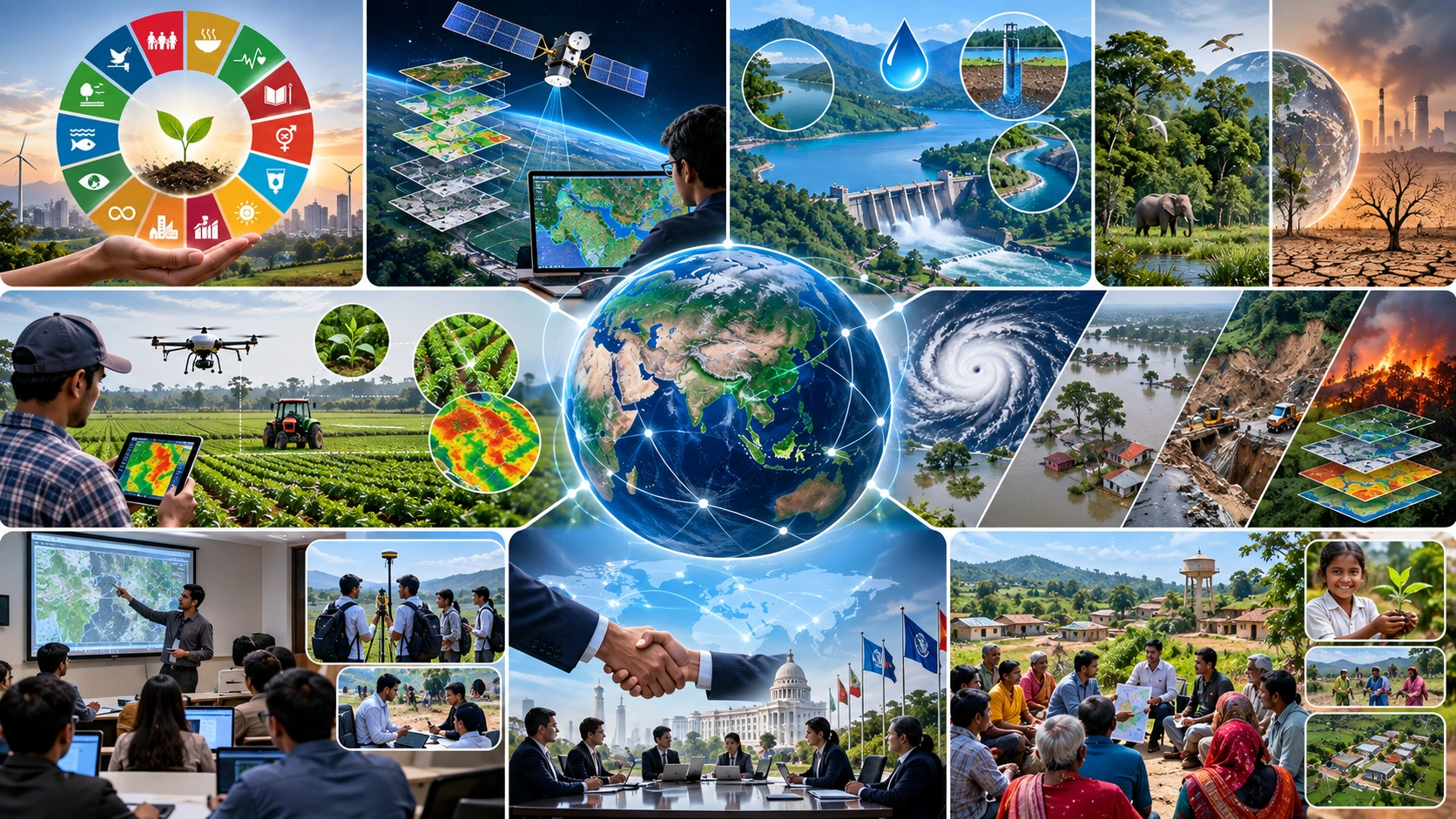 Satellite / drone landscape / fieldwork